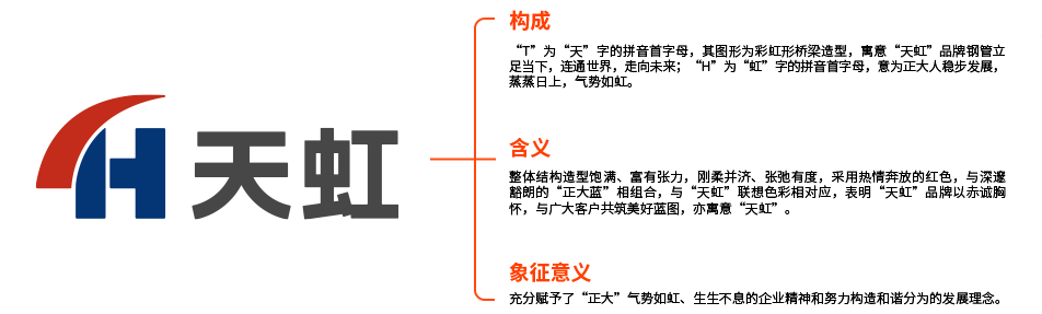 天虹释义 产品logo释义 正大制管 优质钢管制造商和服务商